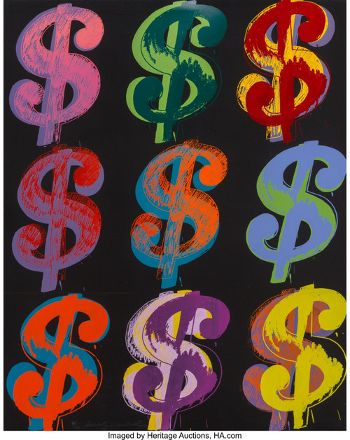 Andy Warhol (1928-1987). $ (9), 1982. Poster Canvas Print Art Painting Decor Rep Andy Warhol (1928-1987). $ (9), 1982. Poster Canvas Print Art Painting Decor Rep