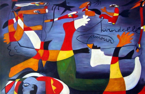 Joan Miró - Solitary dog Poster Canvas Movie Film Print A0 A1 A2 A3 A4 A5 A6 Art