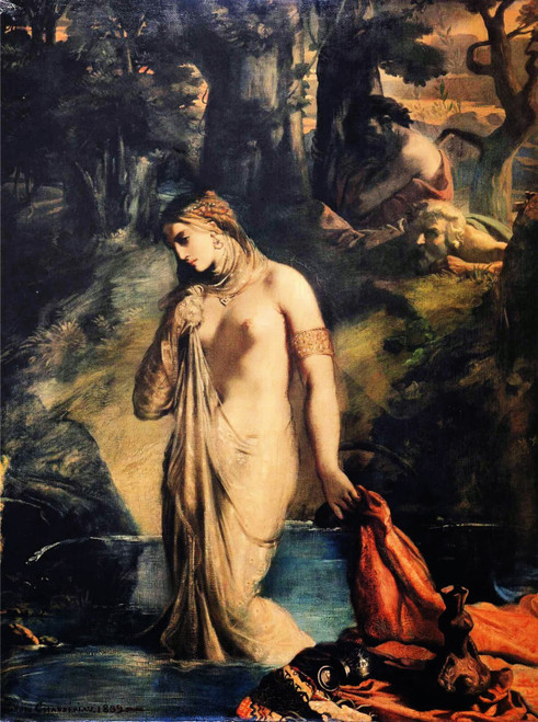 Theodore Chasseriau - Susanna and the Elders 1856 Poster Canvas Movie Film Print