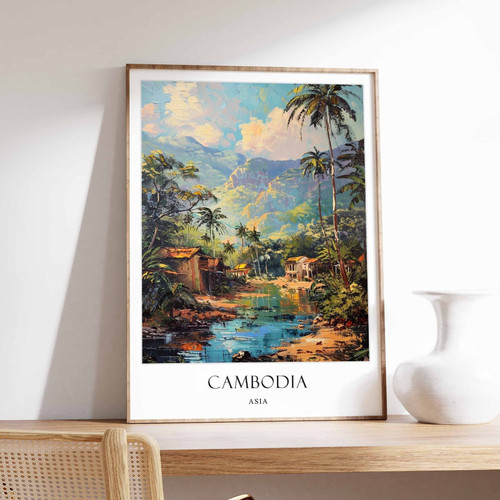 6_Cambodia Poster, Home Decor, Travel Art, Asian Wall Art, Asia Travel Poster, L
