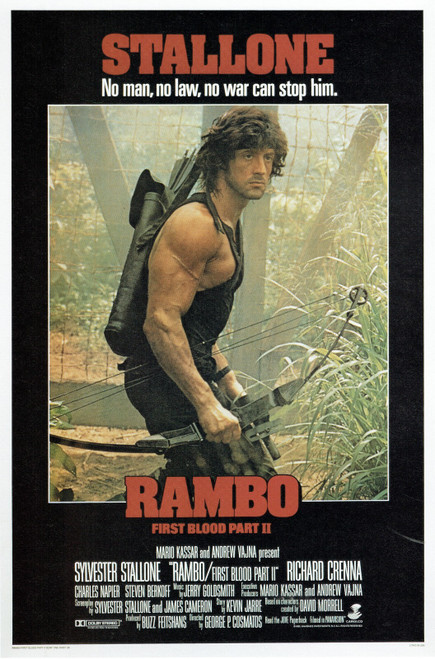 Rambo II- US 1985 Poster Canvas Movie Film Print A0 A1 A2 A3 A4 A5 A6 Art Wall D