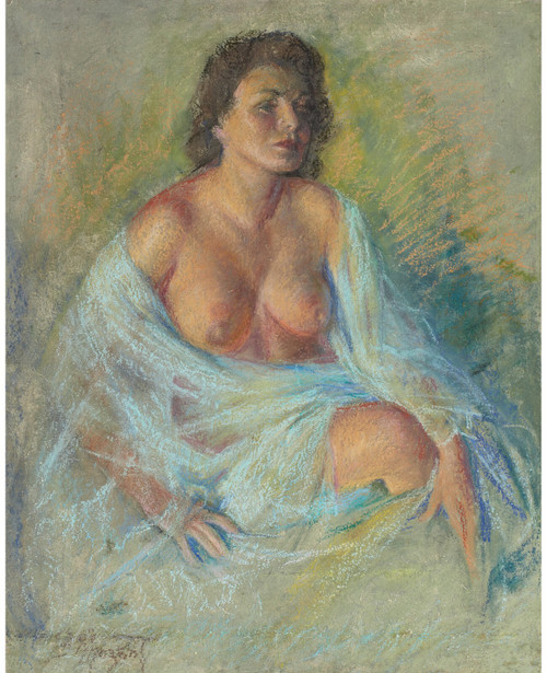 Zoe Mozert - Seated Brunette Poster Canvas Movie Film Print A0 A1 A2 A3 A4 A5 A6