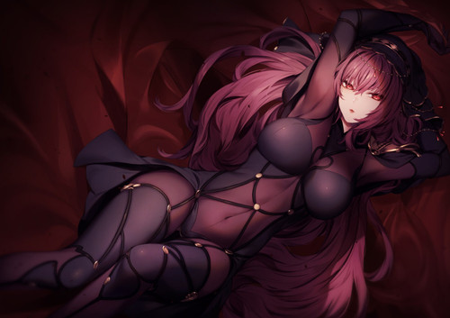 Scathach On Her Back Anime E Girl Poster Canvas Movie Film Print A0 A1 A2 A3 A4