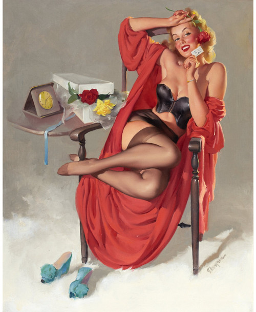 Gil Elvgren - Pinup Girl - American Beauties I Hope He Mrs Me 1949 Poster Canvas
