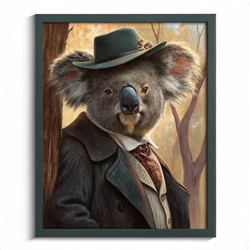 Vintage Koala Painting Koala Bear Portrait Animal Wall Art Koala Poster Print (1