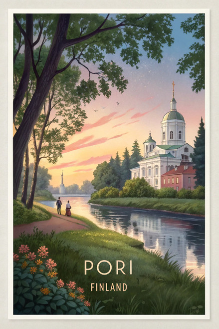 Majestic St. Pölten Austria - Vintage Style Travel Poster Art Print Poster Movie