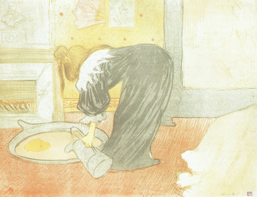 Henri de Toulouse-Lautrec- Femme au Tub- 1896 Poster Canvas Movie Film Print A0