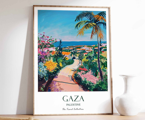 2_Gaza Print, Gaza Travel Poster, Islamic Decor, Islamic Art, Islamic Poster, Pa