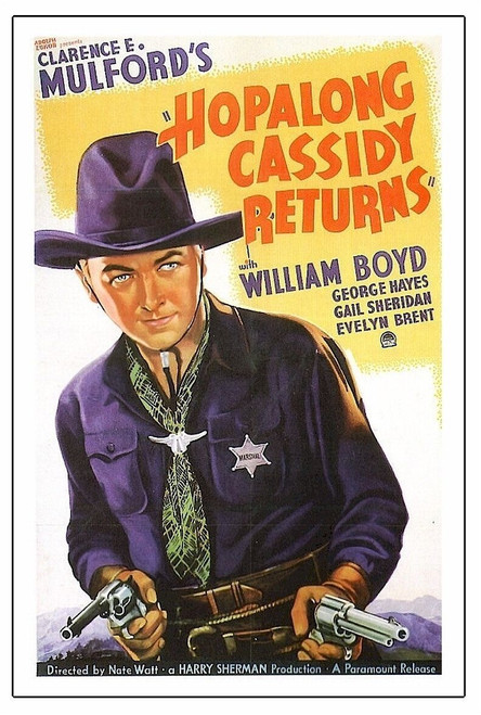 Hopalong Cassidy Returns (1936)_0 Movie Film Poster Canvas iconic design