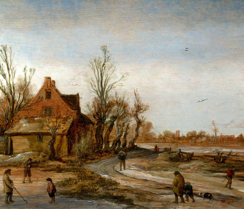 VELDE, Esaias van de - Winter Landscape Poster Canvas Movie Film Print A0 A1 A2