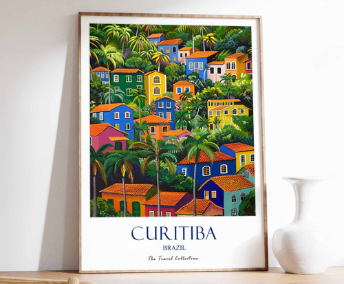 6_Curitiba Print, Curitiba Travel Poster, Brazil Travel Print, Tropical Decor, B