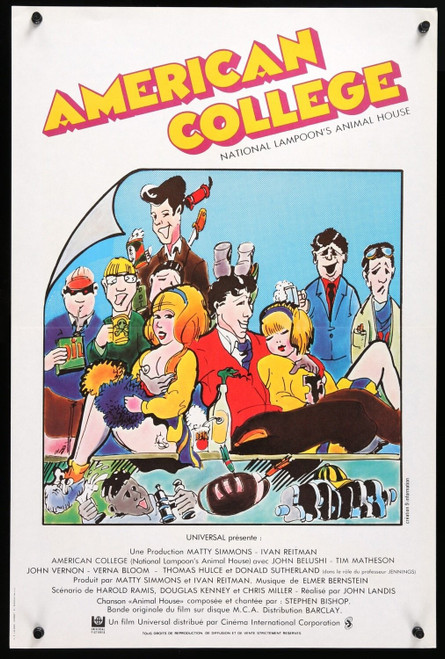 NATIONAL LAMPOON'S ANIMAL HOUSE (1978) 4 Poster Canvas Movie Film Print A0 A1 A2