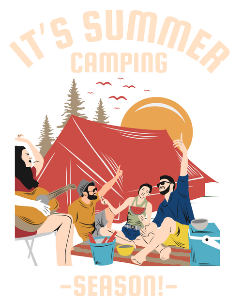 Its Summer Camping Season Poster Canvas Movie Film Print A0 A1 A2 A3 A4 A5 A6 Ar