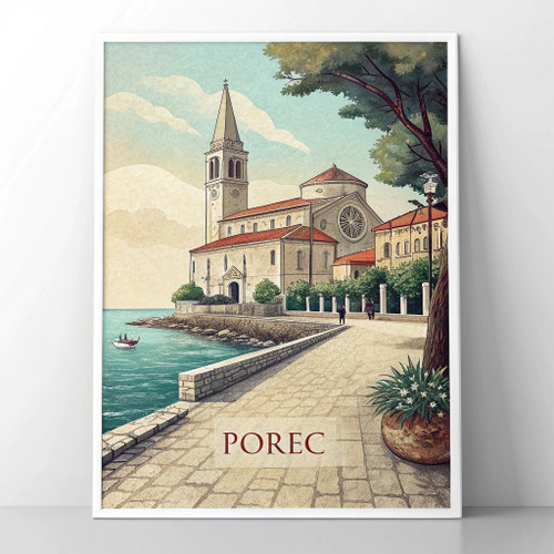 Captivating Porec Croatia Travel Poster - Euphrasian Basilica Art Print Poster C