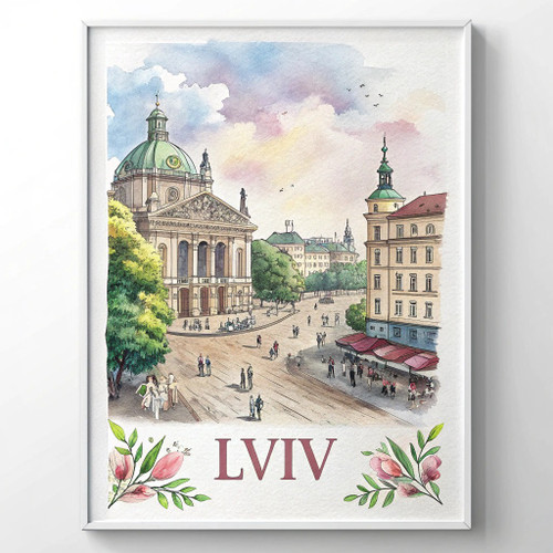 Exquisite Lviv Ukraine Travel Poster - Vintage Style Architecture Print Poster C