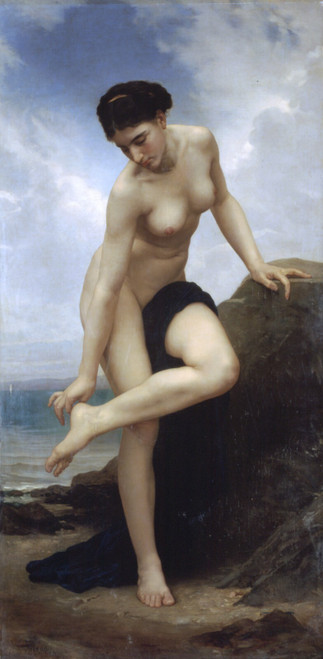 William-Adolphe Bouguereau - After the Bath 1875 Poster Canvas Movie Film Print