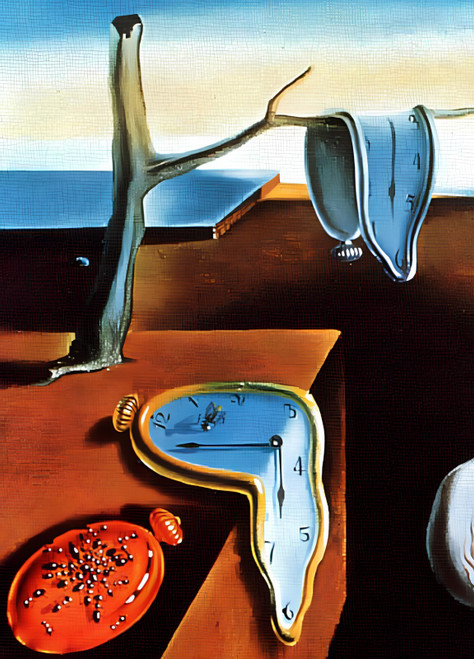 Salvador Dali - The Persistence of Memory DETAIL of- upscaled Poster Canvas Movi