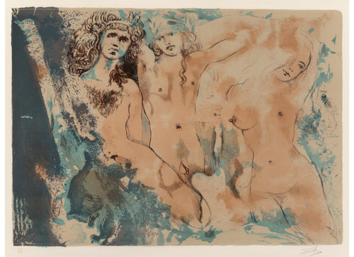 Salvador Dalí (1904-1989). Three Hippies, 1970 Poster Canvas Movie Film Print A0