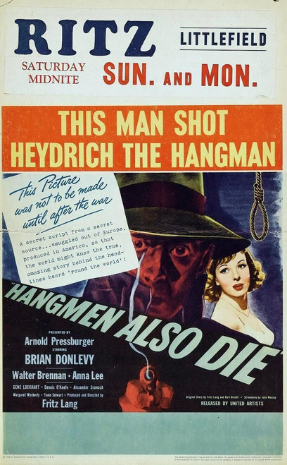 Hangmen Also Die! (1943)_0 Movie Film Poster Canvas iconic design