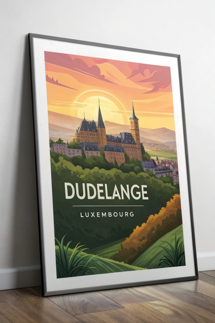 Picturesque Dudelange Luxembourg Travel Poster - Vibrant Cityscape Art Print Pos Picturesque Dudelange Luxembourg Travel Poster - Vibrant Cityscape Art Print Pos