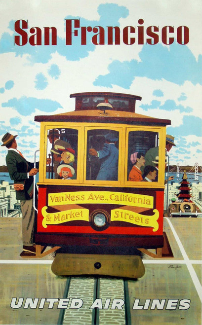 San Francico Vintage Travel 54 Poster Canvas Movie Film Print A0 A1 A2 A3 A4 A5
