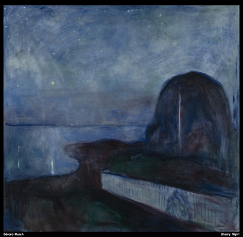 edvard-munch---starry-night-2_13836613934_o(1) Poster Canvas Print Art Painting
