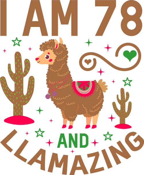 I Am 78 And Llamazing (2) Poster Canvas Movie Film Print A0 A1 A2 A3 A4 A5 A6 Ar