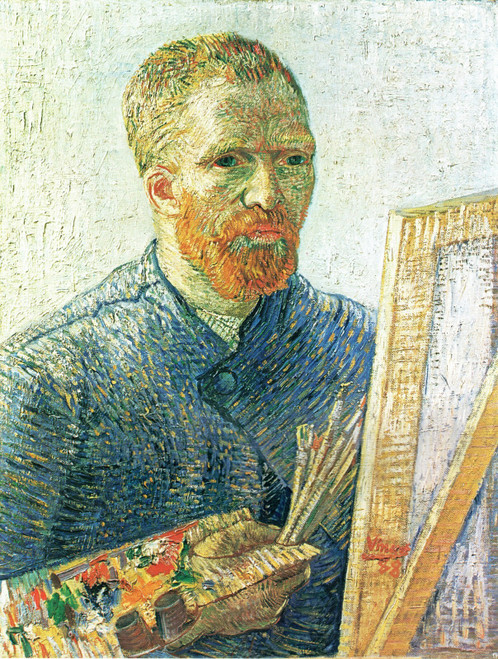 Vincent Van Gogh - Self portrait in front of the easel Poster Canvas Movie Film