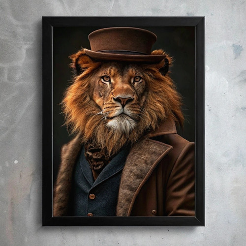 1920s Gang Lion Poster Wall Art Vintage Animal Wall Art Lion Artwork Art Print (