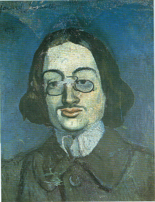 Jaume Sabartes with pince-nez-Picasso 1901 Poster Canvas Movie Film Print A0 A1