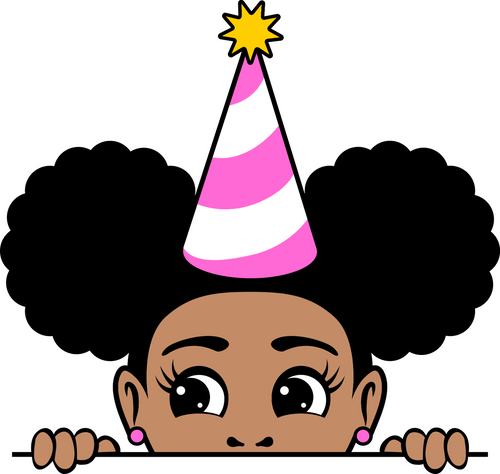 PEEKABOO AFRO PUFFS BIRTHDAY GIRL (2) Poster Canvas Movie Film Print A0 A1 A2 A3