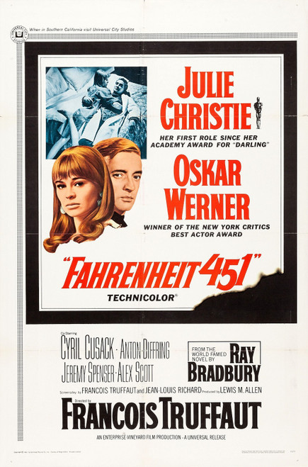 Fahrenheit 451 (1966)_2 Movie Film Poster Canvas iconic design