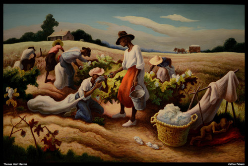 thomas-hart-benton - -cotton-pickers - jpb_16751481284_o(1) Poster Canvas Movie