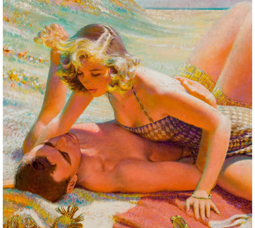 PinUp Girl - EDWIN GEORGI Intimate Couple Poster Canvas Movie Film Print A0 A1