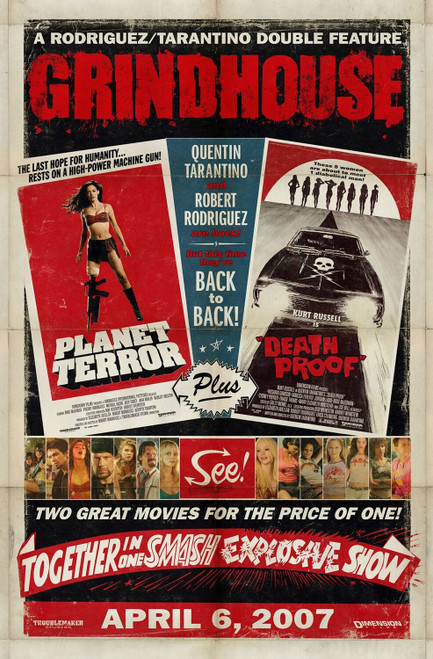 Grindhouse (2007)_3 Movie Film Poster Canvas iconic design