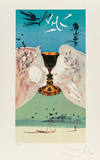 Salvador Dali (1904-1989). Lyle Stuart Tarot Suite of 6, 1978 card 5 Poster Canv