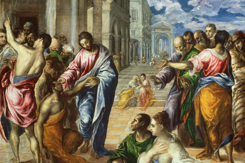 The Miracle of Christ Healing the Blind, El Greco Poster Canvas Movie Film Print