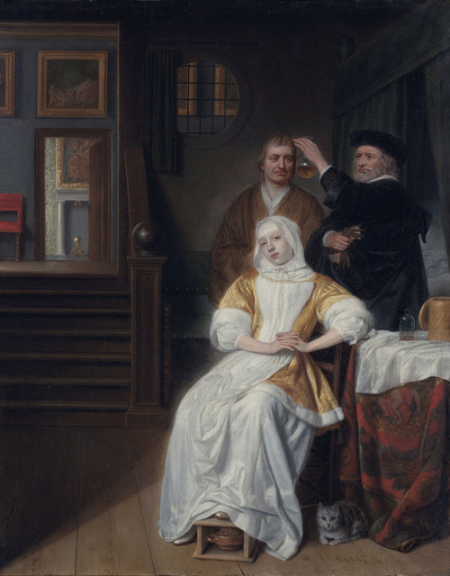 Samuel_van_Hoogstraten_-_The_Anaemic_Lady Poster Canvas Movie Film Print A0 A1 A