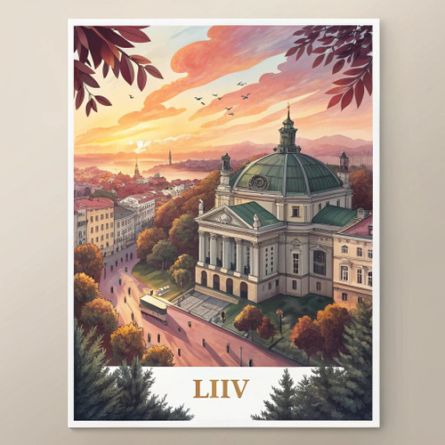 Captivating Lviv Ukraine Travel Poster - Historic Cityscape Art Print Poster Can