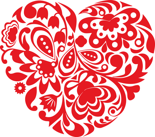 Heart ornament5 color Poster Canvas Movie Film Print A0 A1 A2 A3 A4 A5 A6 Art Wa