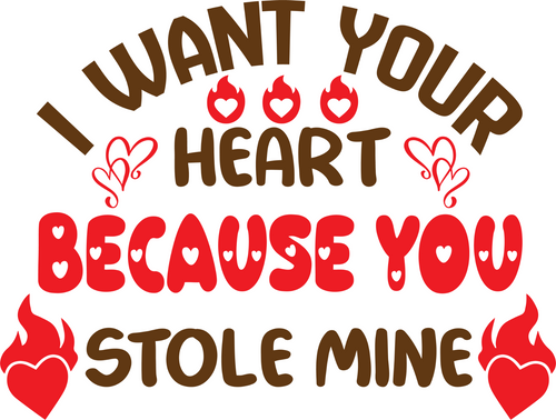 I want your heart because you stole mine Poster Canvas Movie Film Print A0 A1 A2