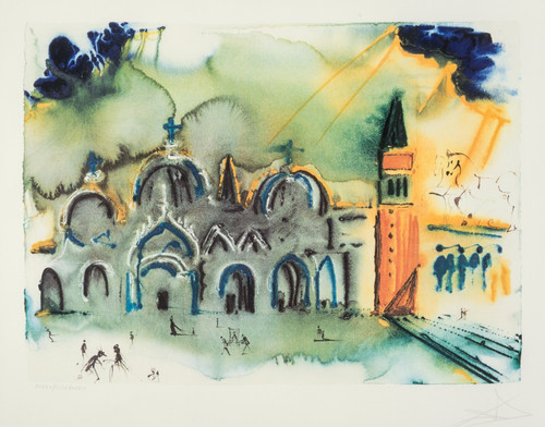 Salvador Dalí (1904-1989). Homage to Venice, 1975 Poster Canvas Movie Film Print
