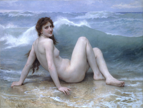 William Adolphe Bouguereau - The Wave Version 2 1896 Poster Canvas Movie Film Pr