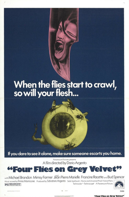 Four Flies on Grey Velvet (1972)_1 Movie Film Poster Canvas iconic design