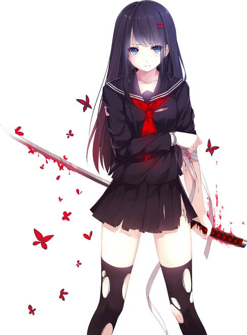 Anime-Girl-PNG-Pic (2) Poster Canvas Movie Film Print A0 A1 A2 A3 A4 A5 A6 Art W