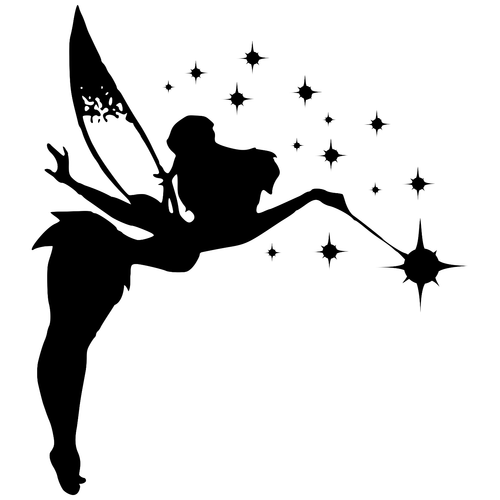 Tinkerbell_Flying_Wand_and_Stars Poster Canvas Movie Film Print A0 A1 A2 A3 A4 A