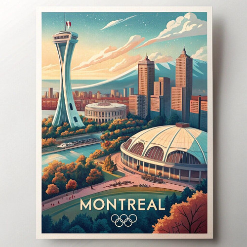 Captivating Montreal Cityscape Art Print - Vibrant Quebec Culture Travel Poster