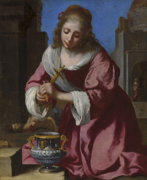 Vermeer - Saint Praxedis 1655 Poster Canvas Movie Film Print A0 A1 A2 A3 A4 A5 A