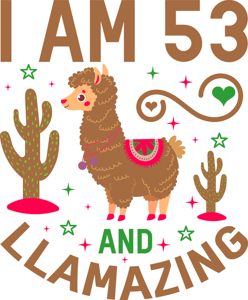 I Am 53 And Llamazing (2) Poster Canvas Movie Film Print A0 A1 A2 A3 A4 A5 A6 Ar