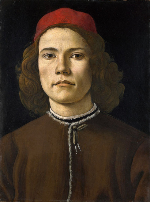 Sandro_Botticelli portrait of young man Poster Canvas Movie Film Print A0 A1 A2